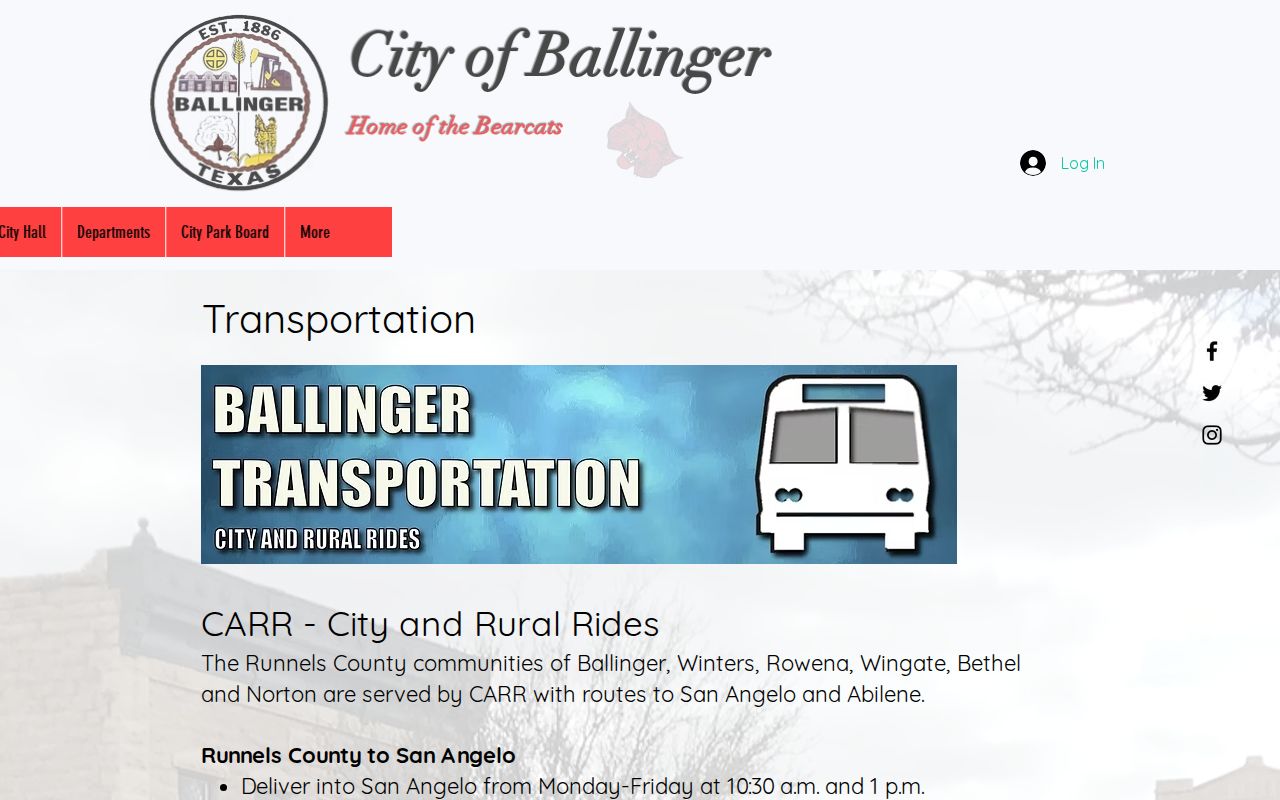 City and Rural Rides information after a Runnels County jail release